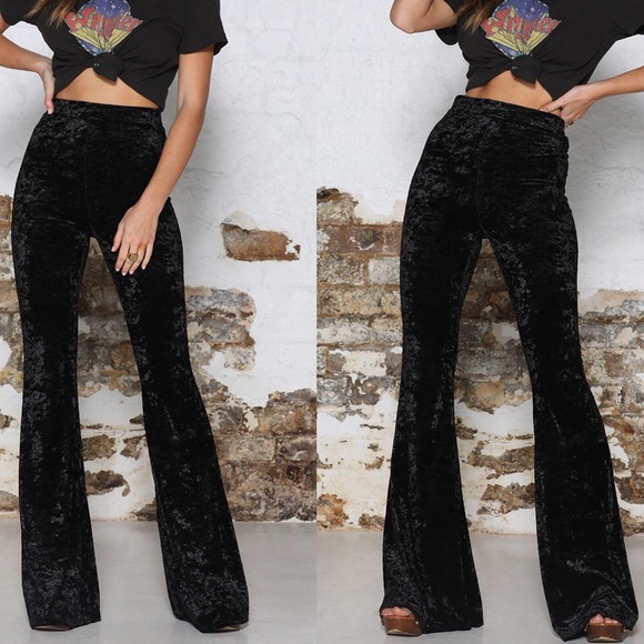 🎄CYBER SALE🎄Rebel Yell Black Velvet Bellbottoms - Picture 2 of 4